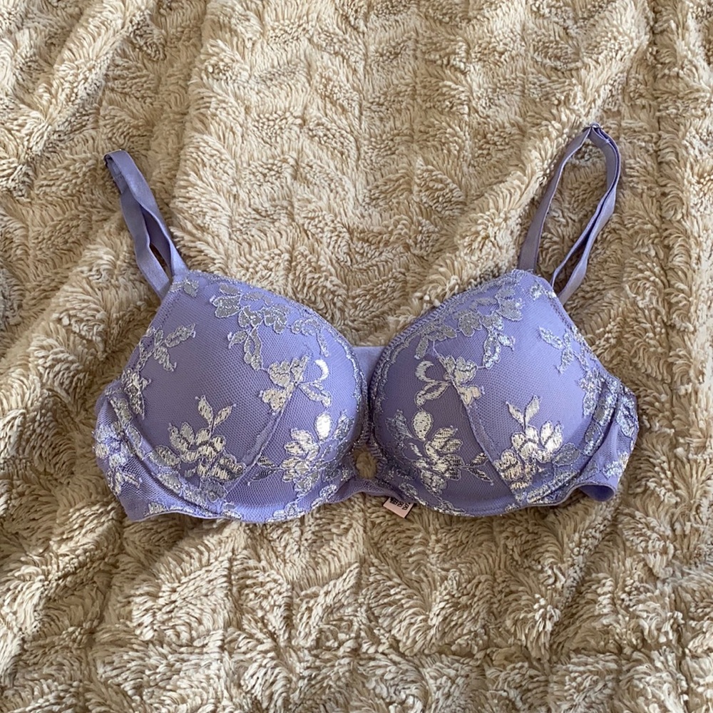 Purple and Silver Victoria’s Secret Bra
